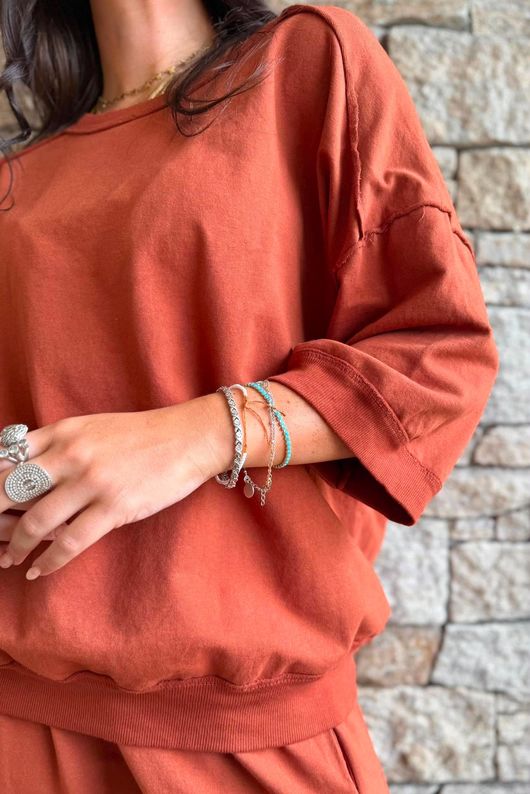 Lagen Relaxed Sweatshirt Rust